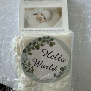 Newborn swaddle and hat